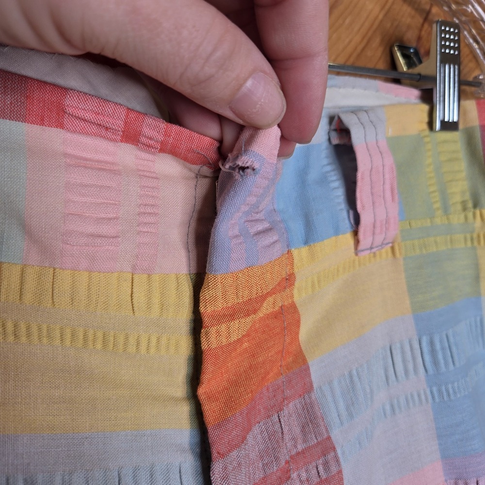 Rare Vintage 70s Plushbottoms High Waisted Rainbow Plaid Bell Bottoms - Picture 10 of 10